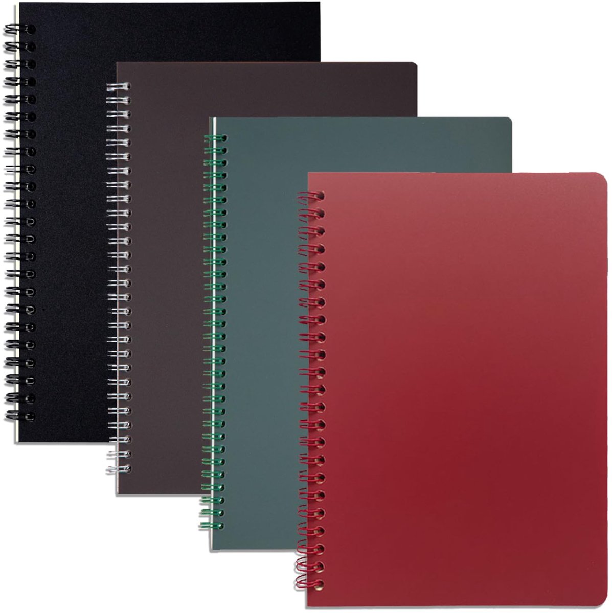 SnelShoppen - A5 Spiraal Gevoerd Kladblok 4-pack - Draaibare Notebooks met 80 Vellen (160 Pagina's) - Perfect voor Kantoor, School, Reizen, en Schetse
