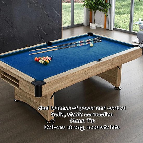 Biljartkeu - Poolstok Keu - Precisie Spel - 2-delig Ontwerp - 145 cm Lengte - Houtkleur — afbeelding 2