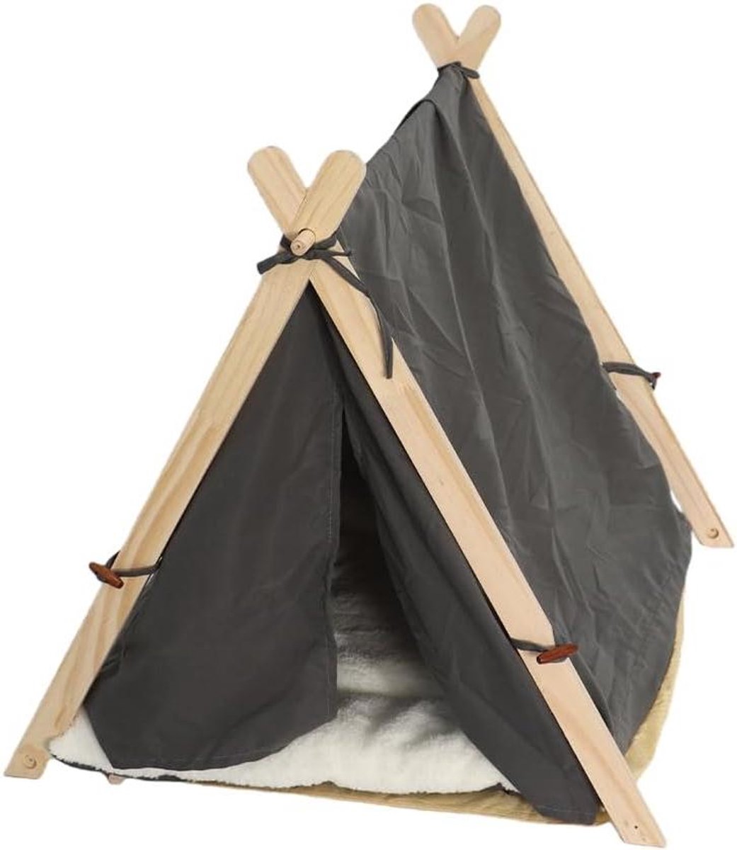 Huisdierentent - Hondenmand Kattenmand - Rustplek Huisdieren - Ademend Ventilatieontwerp - 70 x 17 x 13 cm - Donkergrijs