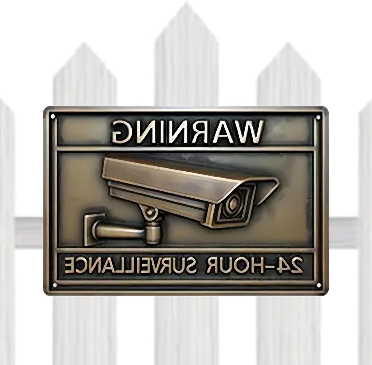 Waarschuwingsbord Camera - Veiligheidsbord Camera - Beveiliging Eigendom - Roestvrij Metaal - 30.6 x 19.9 cm - Meerkleurig