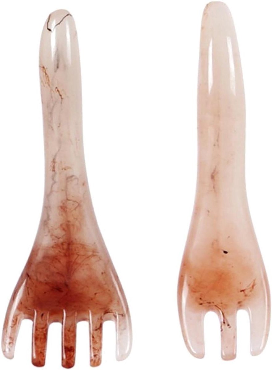 Massagekam Set - Hoofdmassage Kam - Spierpijn Verlichten - Gladde Randen - 14.5 x 14.5 cm - Gekleurd