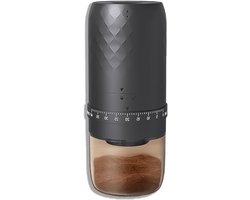 Elektrische Koffiemolen - Draagbare Molen - Verse Koffie - Keramische Kegel - 8 x 20 cm - Zwart