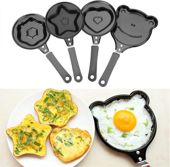 Omelet Pan - Koekenpan Ei - Ontbijt Maken - Octopus Vorm - Mini - Zwart — afbeelding 3