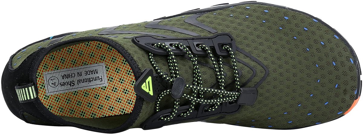 SnelShoppen - Zwemschoenen Heren Dames Sneldrogend Ademend Waterschoenen Lichtgewicht Antislip Aquaschoenen Groen 44 EU voor Strand Camping en Sport