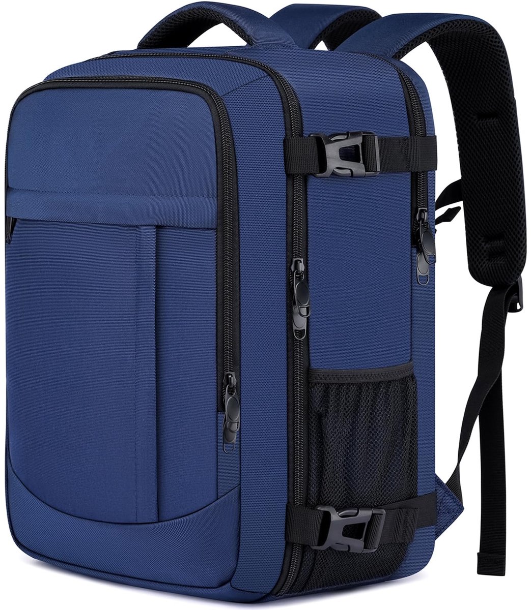 SnelShoppen - Handbagage Rugzak 40x30x20cm voor Ryanair en Transavia - Vliegtuigrugzak 24L met Waterdichte Vakken, 15.6 inch Laptopvak, Ideaal voor Re