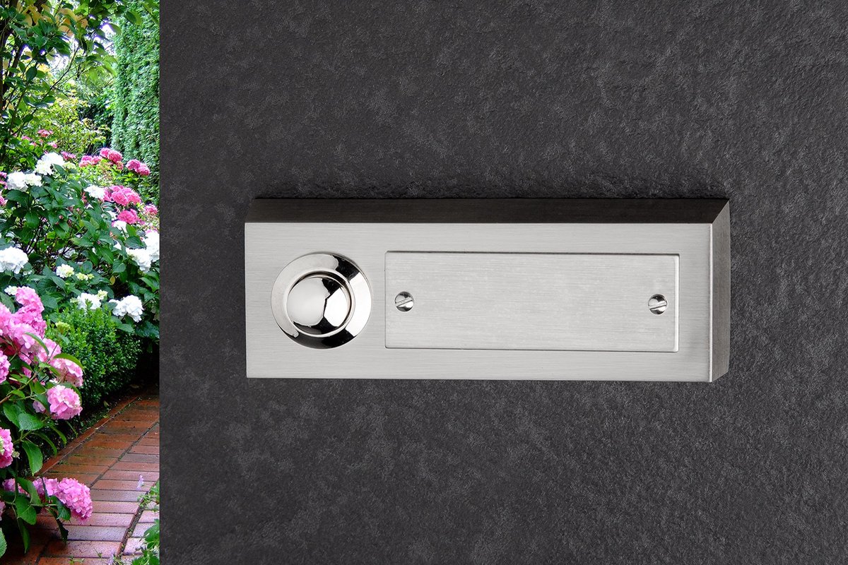 Dailygoods - Opbouw Klingeltaster van echt metaal - Deurbelknop met naambordje