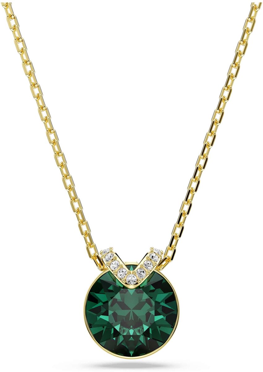 Dailygoods - Bella Collectie Hanger - Elegante V-vorm met Groene Kristal