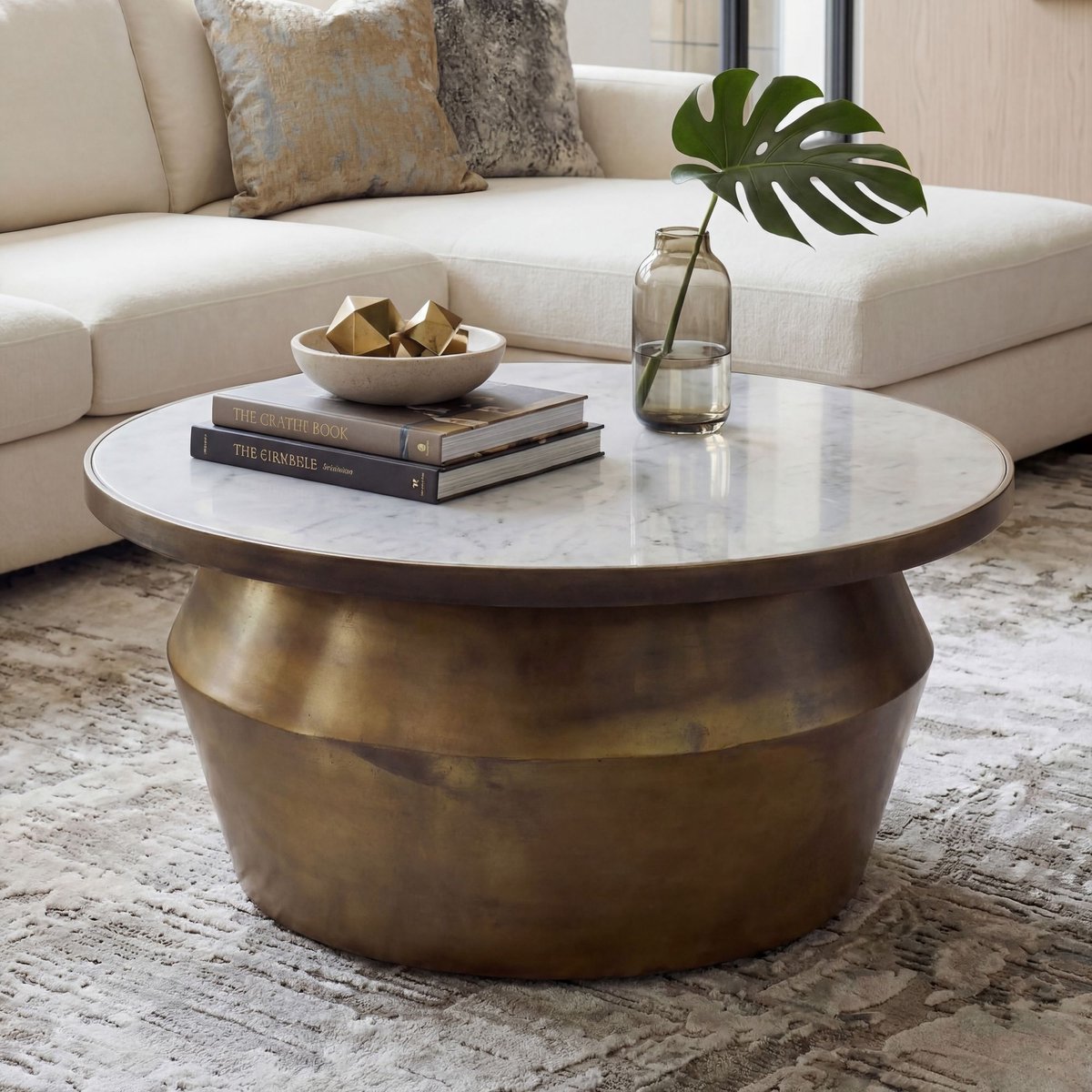 Salontafel wit marmerlook 60 cm - WL7.548