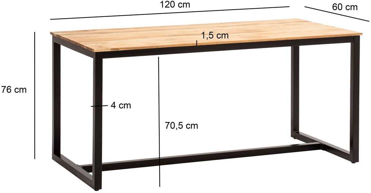 Eettafel acaciahout 120x60 cm WL7.058