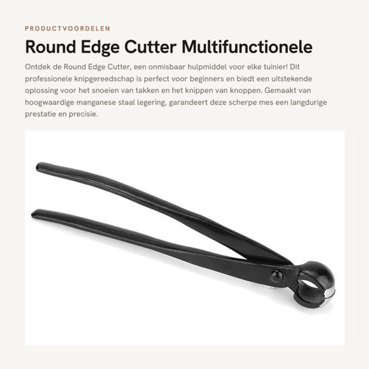 Randsnijder Professioneel scherp mes - Multifunctionele Takken/snijders - Knopsnijder - Mangaanstaallegering - Totale lengte 210 mm - Max diameter 10 mm - Takkenknipper