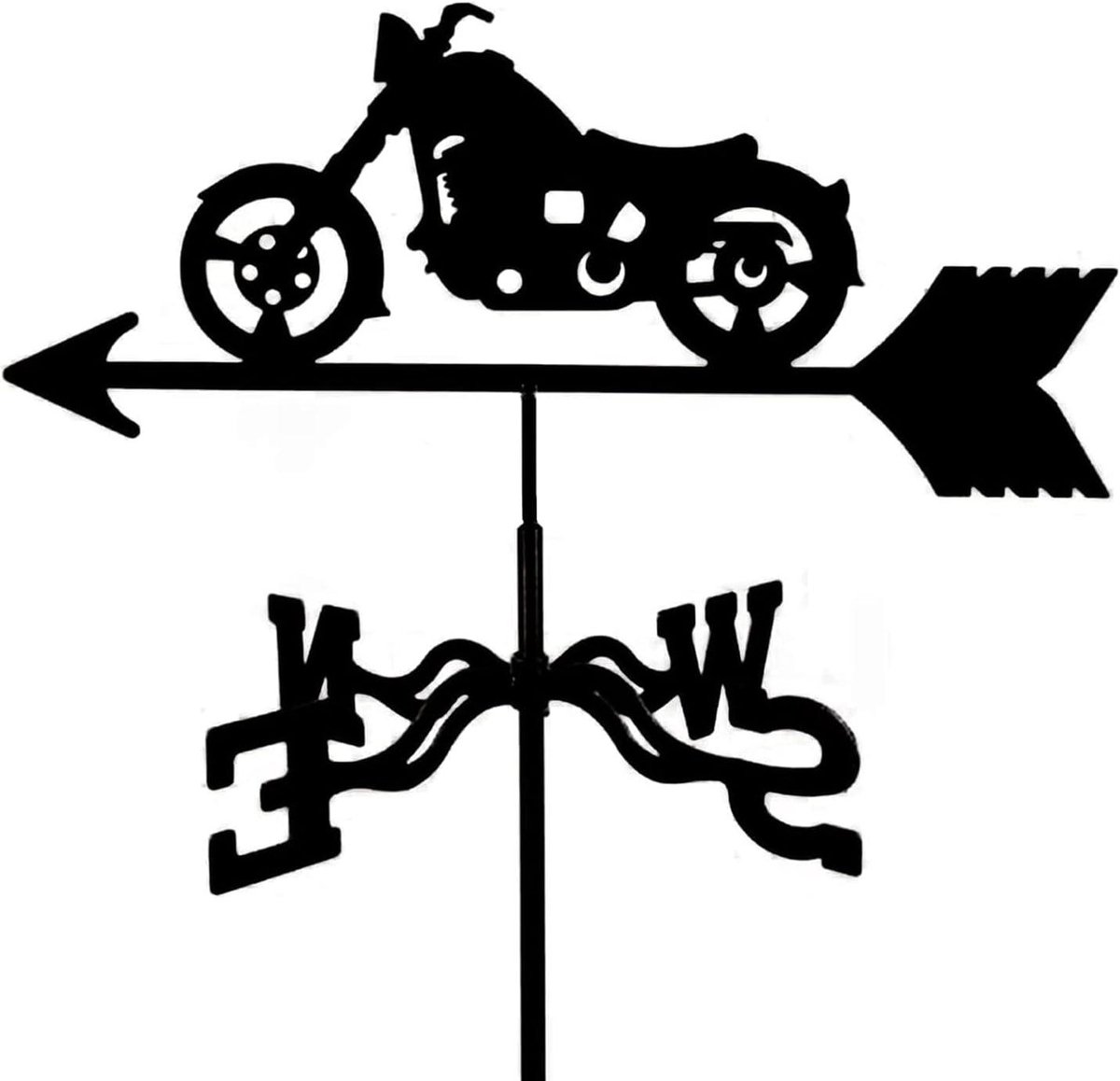 Windvaan - Windwijzer Tuinpaal - Tuindecoratie Weer - Vliegtuigmotor Ornament - Roestvrij Staal - Metaal