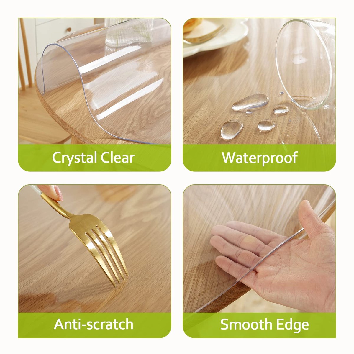 SnelShoppen - Transparante Tafelbeschermer Rond 160 cm - Waterdichte PVC Tafelfolie 5mm - Eenvoudig Schoon te Maken - Ideaal voor Keuken, Woonkamer en