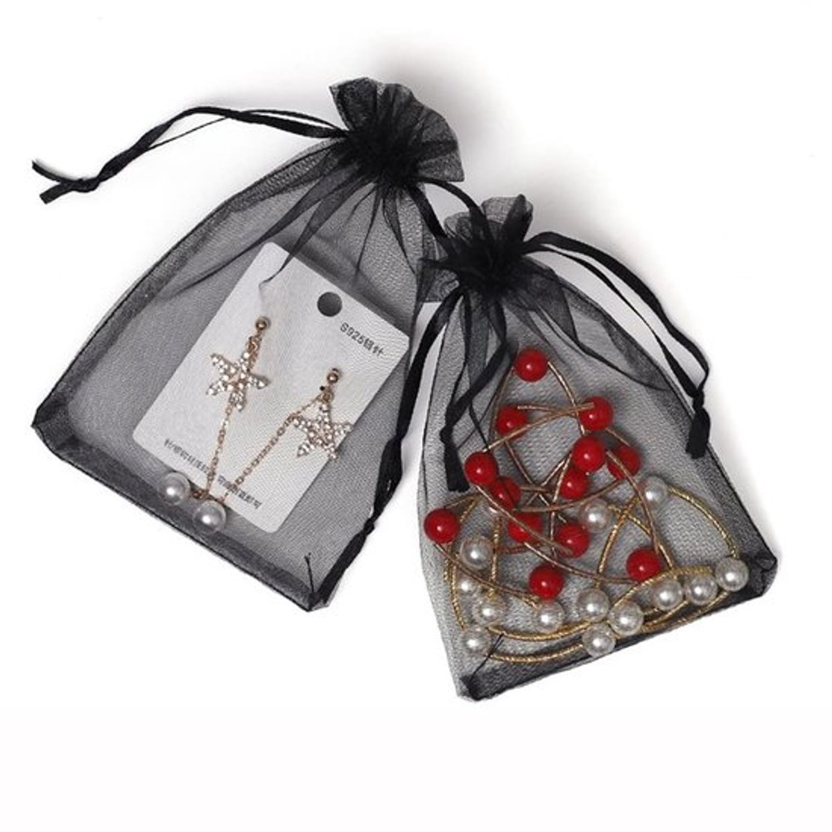 Organza zakjes 100 stuks - Geschenktas - Trekkoord - Snoepzakjes - Sieradenzakjes - 15 x 20 cm - Diverse kleuren - Geschenkzakjes