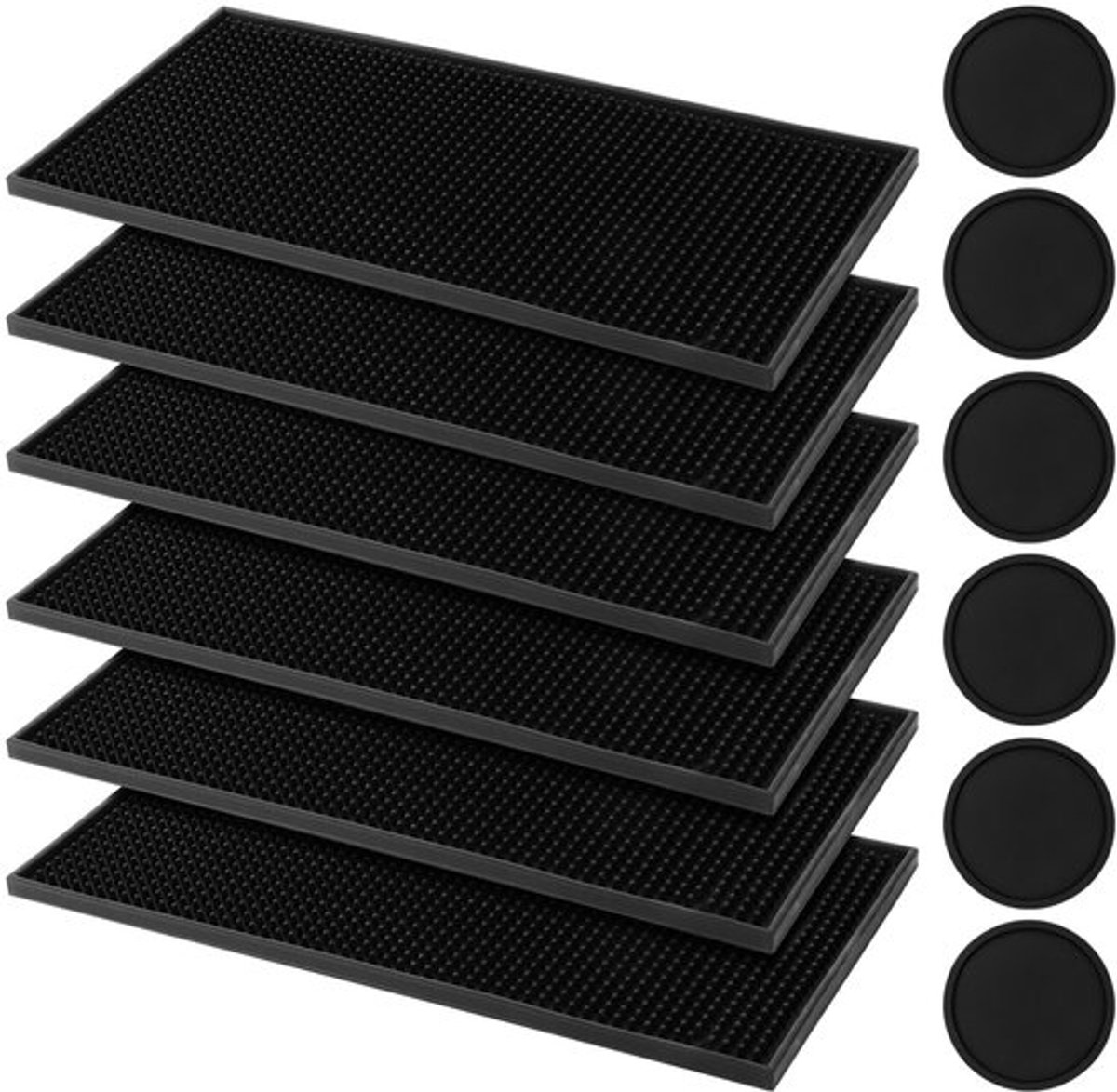 Afdruipmat 6 stuks 30x15 cm - Afdruipmat Siliconen - Bar Mat - Onderzetters - Waterdicht - Duurzaam PVC-materiaal - Barmat