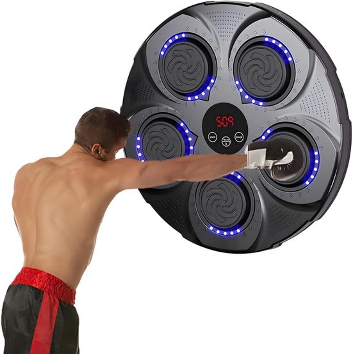 Intelligente muziekboksmachine met wandmontage - 9 trainingsmodi voor thuisoefeningen - boksen - stressverlichting