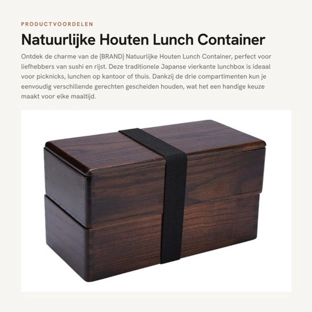 Lunchcontainer Traditioneel - Houten Bento - Picknick Container - Duurzaam - Handgemaakt - Functioneel Ontwerp - Bento Box