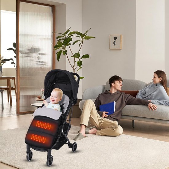 Voetenzak Kinderwagen - Slaapzak Koud Weer - Warm Houden - Verstelbaar Design - 86x45cm - Grijs — afbeelding 5