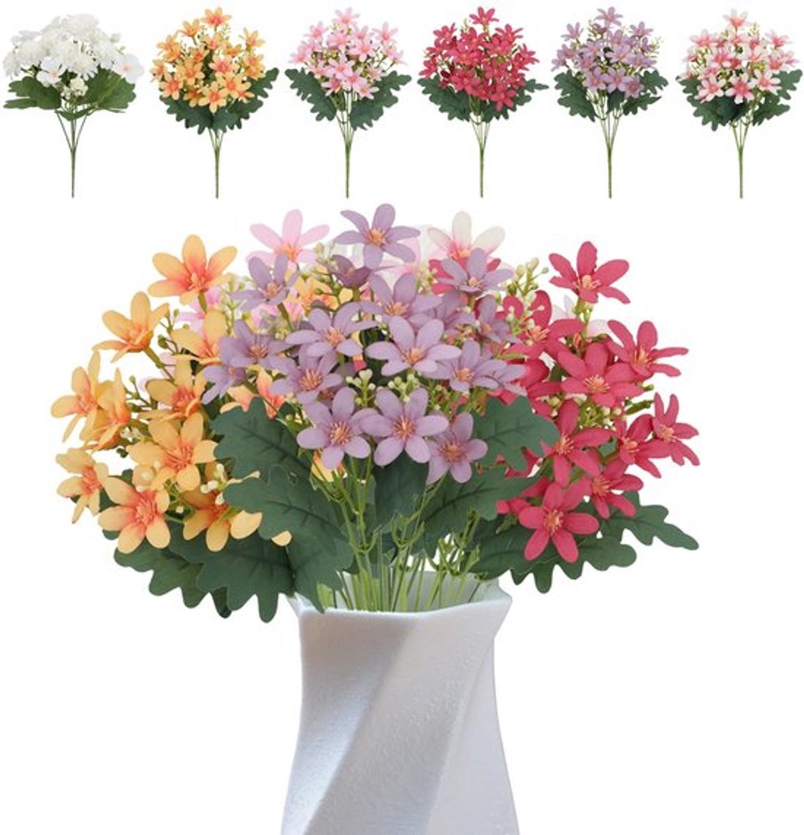 - Kunstbloemen - Vouwboeket - UV-bestendig - Multicolor - Nepproducten - Perfect voor decoratie - Voor binnen en buiten