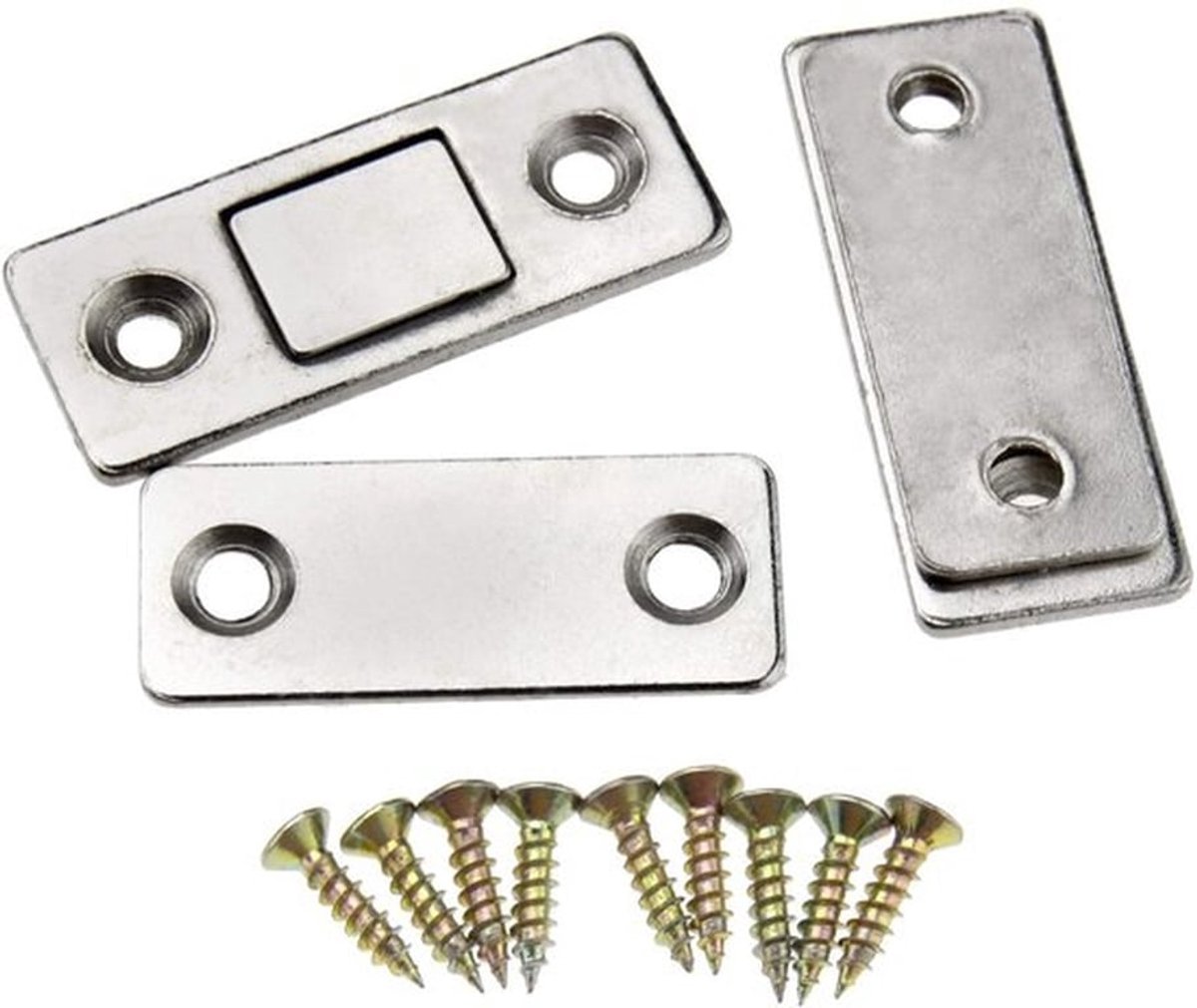 Ultradunne Magnetische Deurvanger - Sterke Magneet - Ideaal voor Kasten - 2 Stuks - Perfect voor Meubels - Inclusief Schroeven