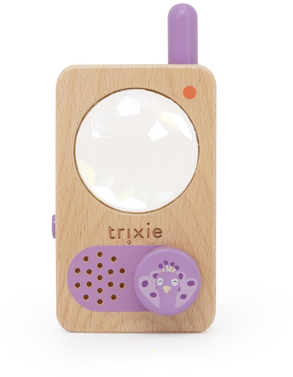 Trixie Houten Walkie Talkie Mrs. Peacock – Activiteitenspeelgoed met Caleidoscoop en Geluidseffecten