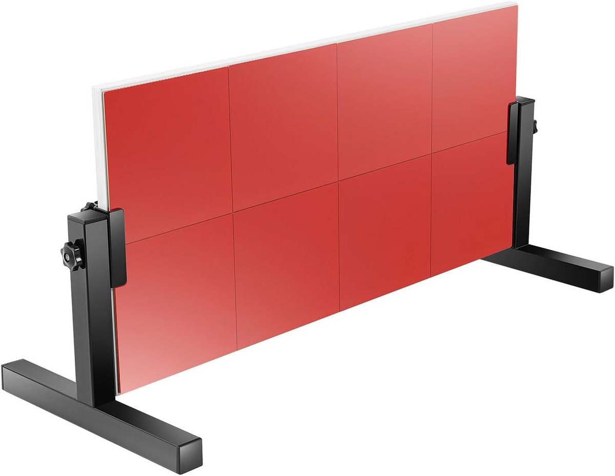 Tafeltennis retourbord - Ping pong rebounder - Tafeltennis oefenen - 360 graden verstelbaar - 66.5 x 33.5 cm - Rood zwart