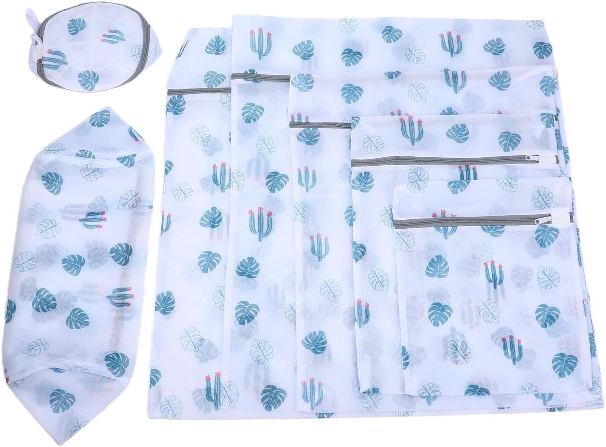 Waszakken Set - Kledingbeschermers - Kleding Wassen - Honingraat Mesh - 7 Stuks - Groen