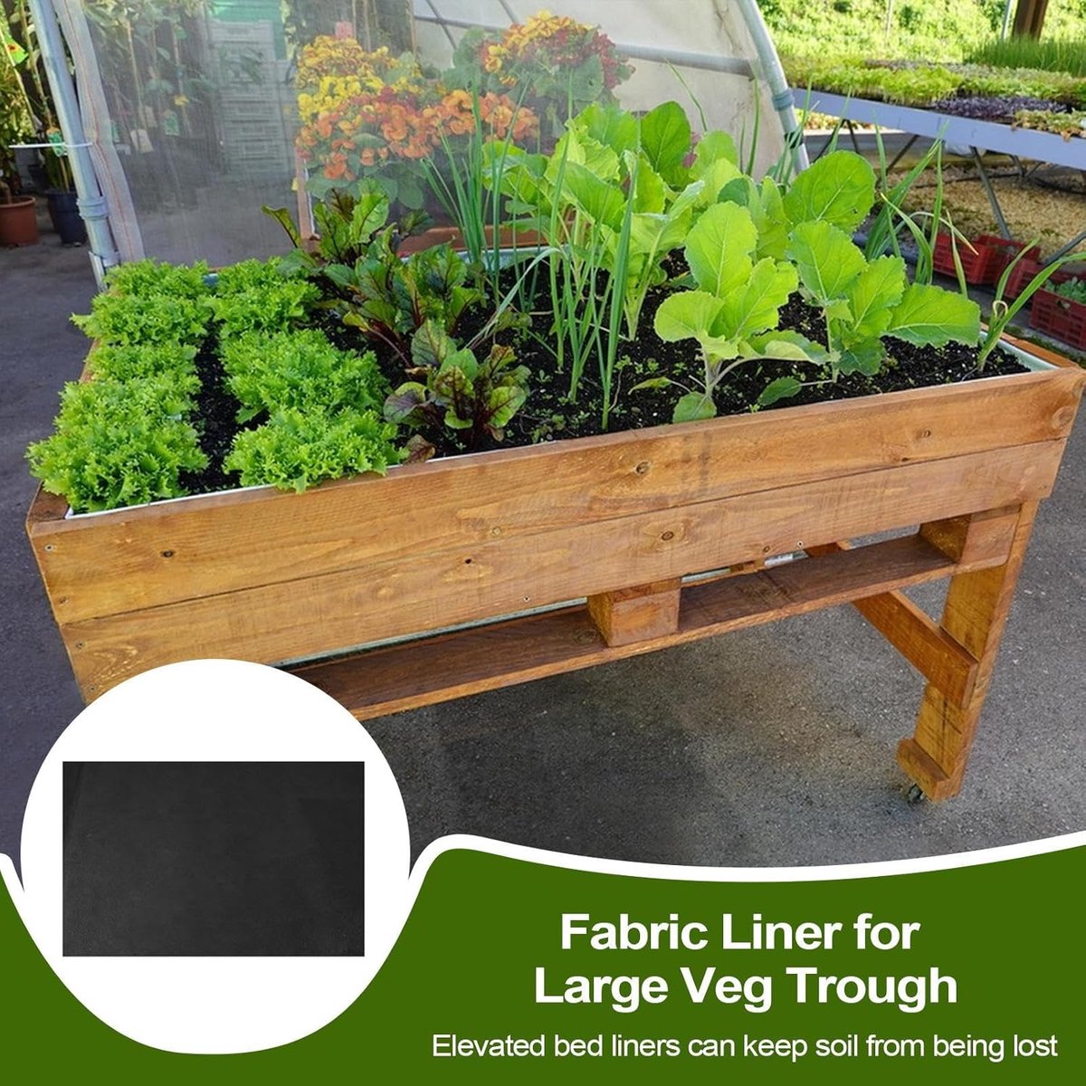 Verhoogd Tuinbed Liner - Plantenvoering Bodembedekking - Tuinonderhoud Bevorderen - Robuust Niet-geweven Stof - 160 x 210 cm - Zwart