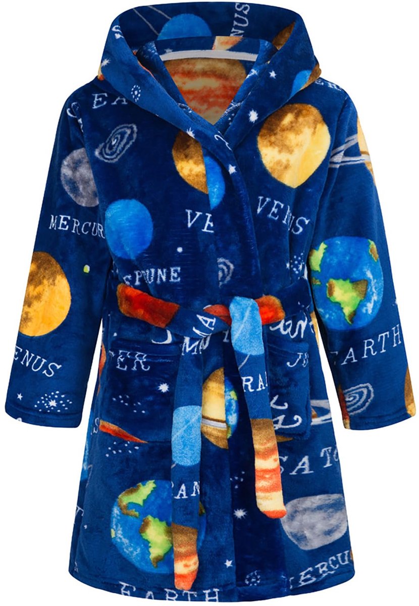 SnelShoppen - Zachte Warme Jongens Meisjes Badjas met Capuchon - Flanel Fleece Badjassen voor Kinderen 9-12 jaar - Perfect voor Thuis, Zwemmen en Slap