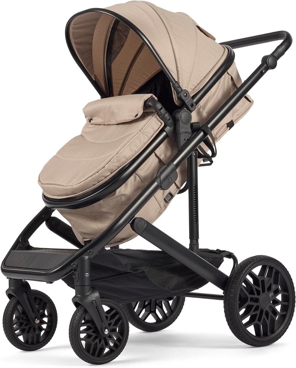 Kinderwagen Reissysteem - Babywagen Reiswieg - Comfortabel Reizen - Met Eén Hand Opvouwbaar - 12.93 kg - Beige