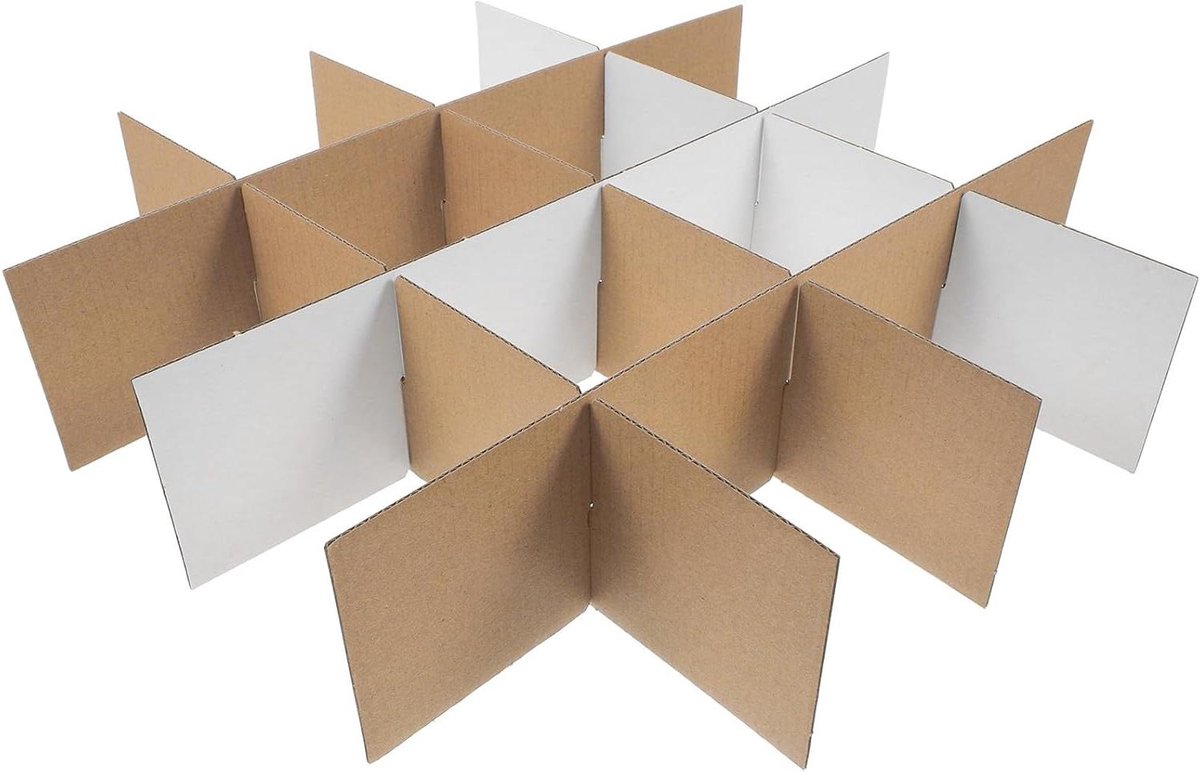 Kartonnen Dozen Scheidingswanden - Verhuisdozen Tussenschot - Servies Beschermen - Rasterontwerp - 6 Stuks - Wit