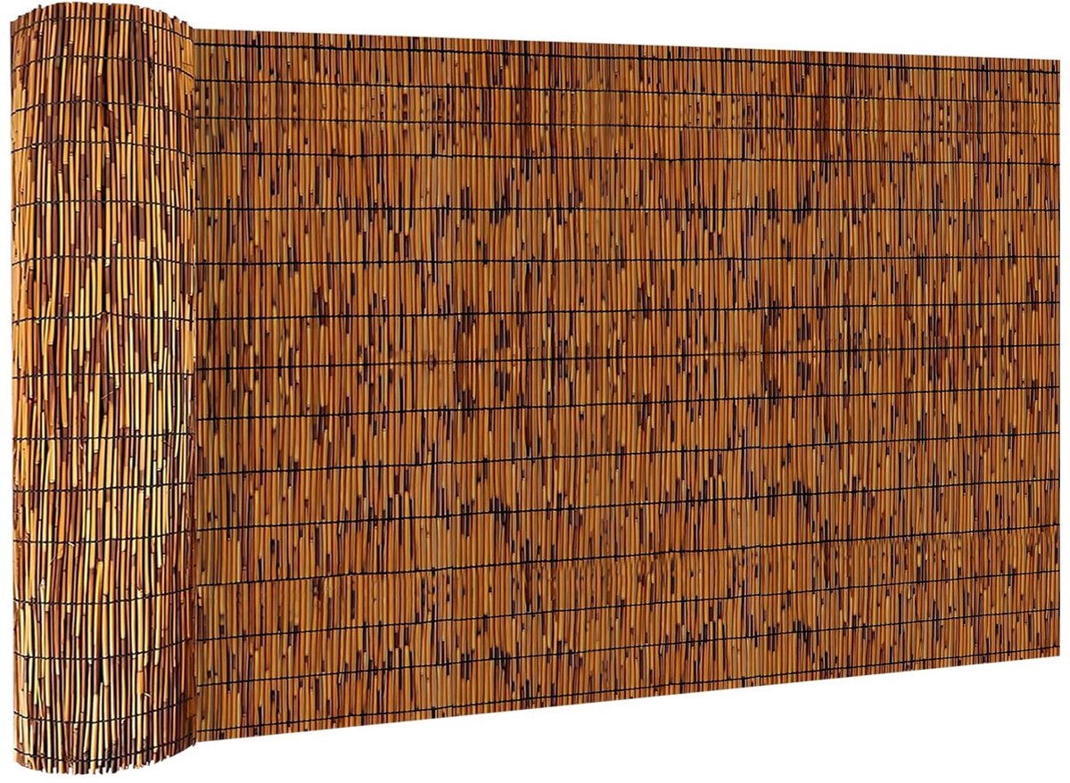 SnelShoppen - Privacy Rieten Mat 100 x 300 cm - Premium Inkijkbescherming, Zonwering en Windscherm - Weerbestendig Bruin Rieten Mat voor Tuin, Balkon,