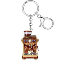 Dailygoods - Acryl Vintage Koffiemachine Sleutelhanger voor Koffieliefhebbers
