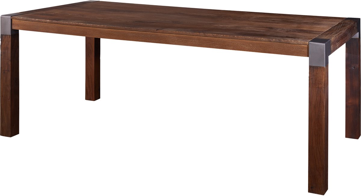 MASSIVMOEBEL24 .DE AMSTERDAM #16 eettafel bruin gelakt Massief hout mango 220x100x76 cm (BxTxH)