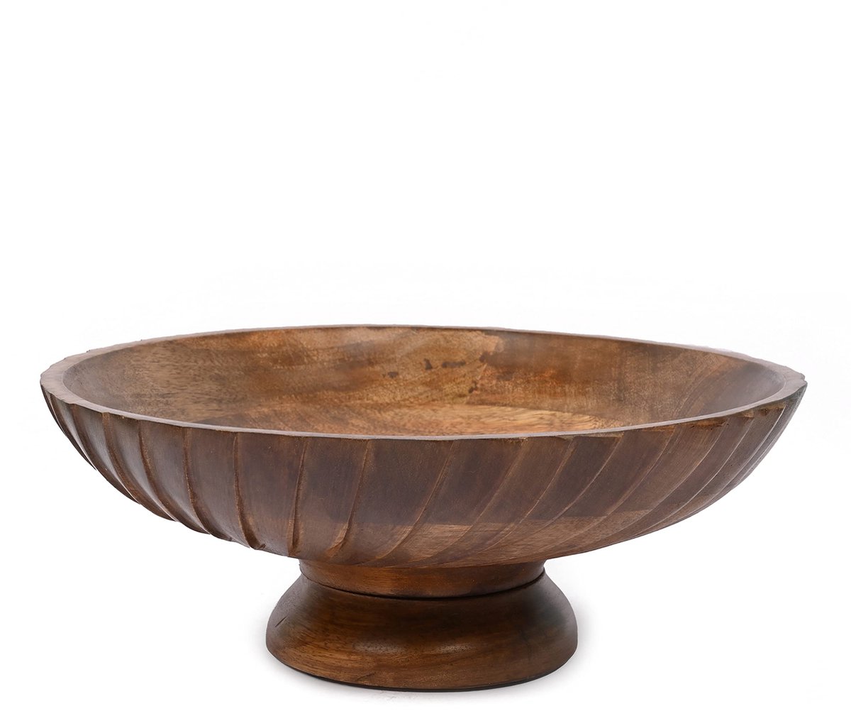 Dailygoods - Mangohout Decoratieve Houten Kom - Handgesneden Woondecoratie Eettafel
