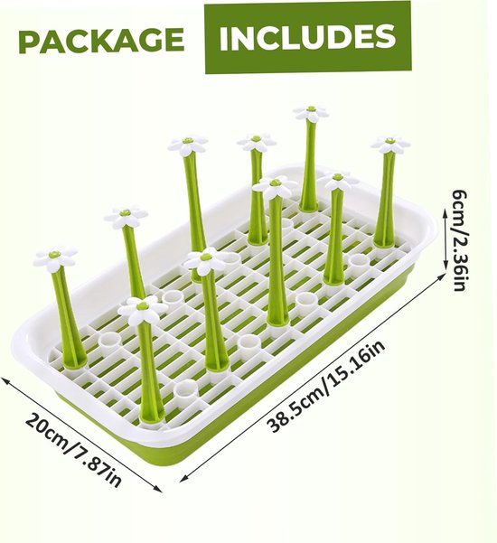 Fles Droogrek - Keuken Organizer - Flessen Drogen - Ruim Ontwerp - 38.5cm - Groen — afbeelding 5