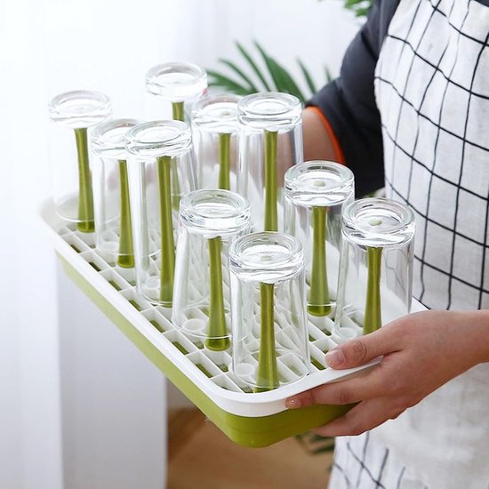 Fles Droogrek - Keuken Organizer - Flessen Drogen - Ruim Ontwerp - 38.5cm - Groen — afbeelding 3