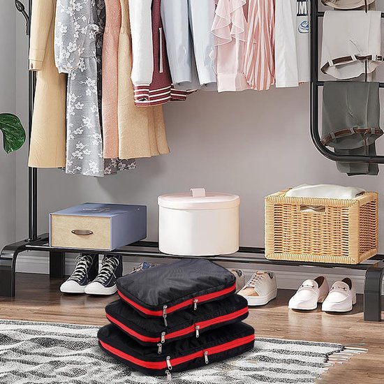 Waterdichte Compressiezakken - Reis Organizer - Kleding Opbergen - Duurzaam Oxford Weefsel - 37.8L x 35B x 1H cm - Zwart — afbeelding 2