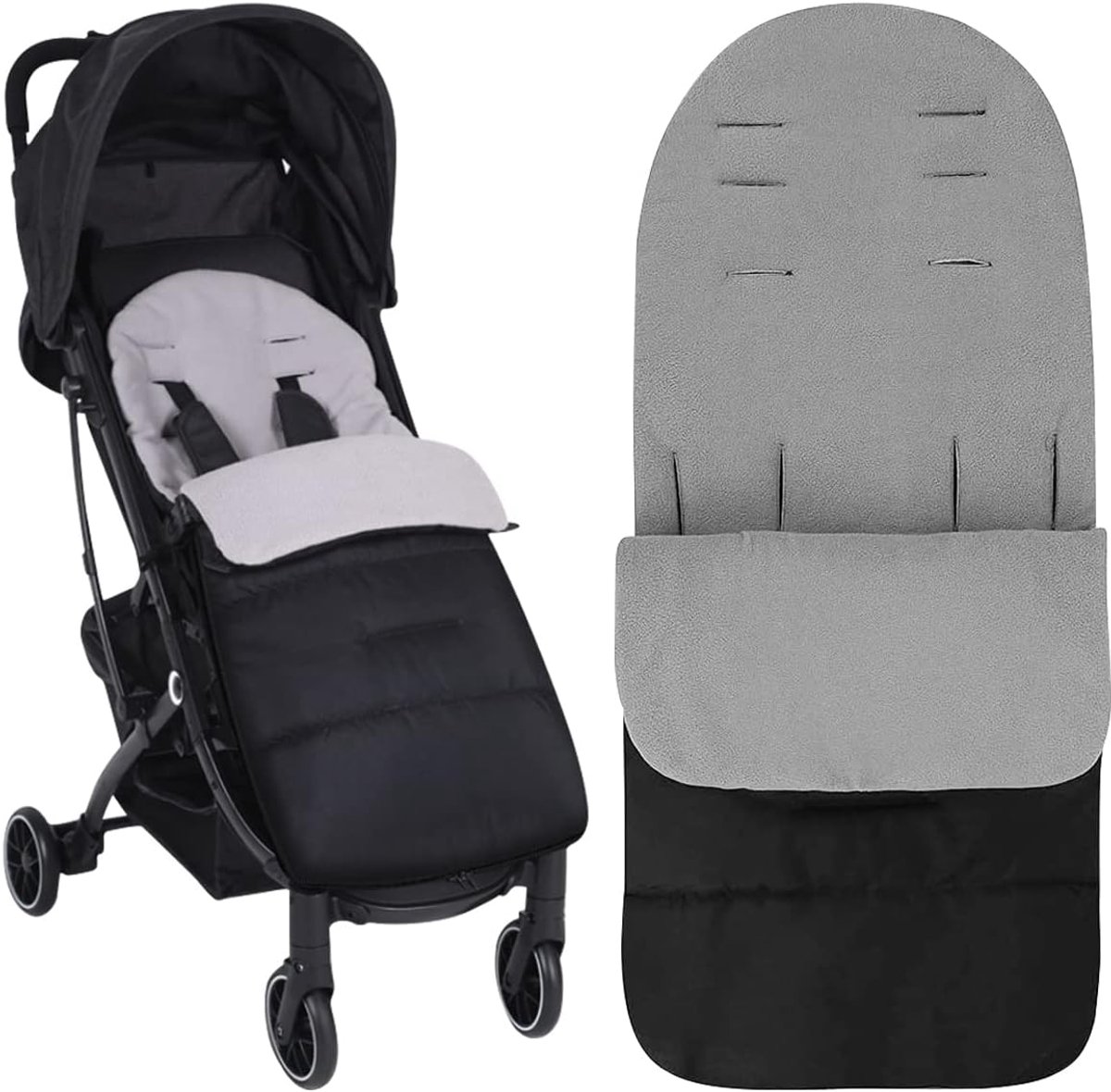 SnelShoppen - Baby Autostoel Voetenzak Winter Kinderwagen Slaapzak, Universele Kinderwagen Voetenzak voor Buggy Accessoires (Wit)