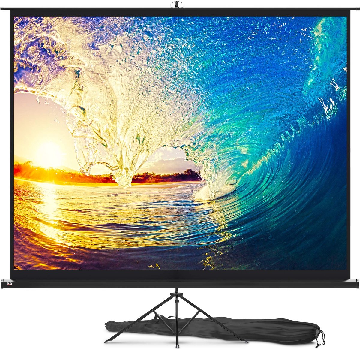 SnelShoppen - PropVue Projectiescherm met Standaard 100-120 Inch (254-305 cm) HD Kreukvrij Statiefscherm voor Binnen en Buiten, Instelbaar van 16:9 to