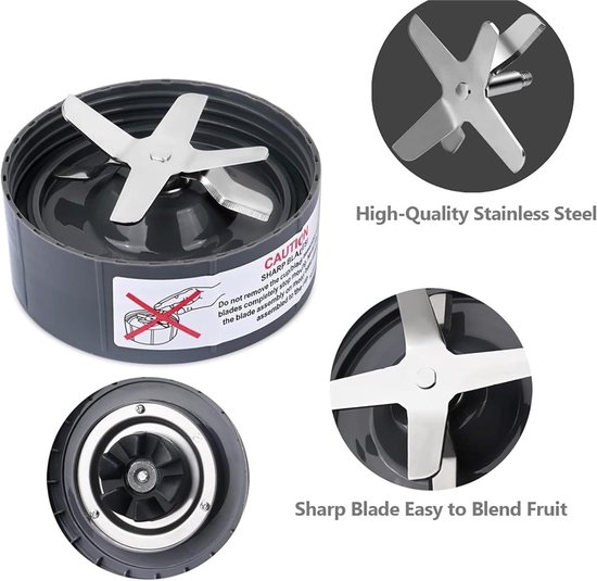 Vervangingsbladen Blender - Blenderonderdelen Mixbladen - Smoothies Maken - Roestvrij Staal - 600W 900W - Zilver — afbeelding 5