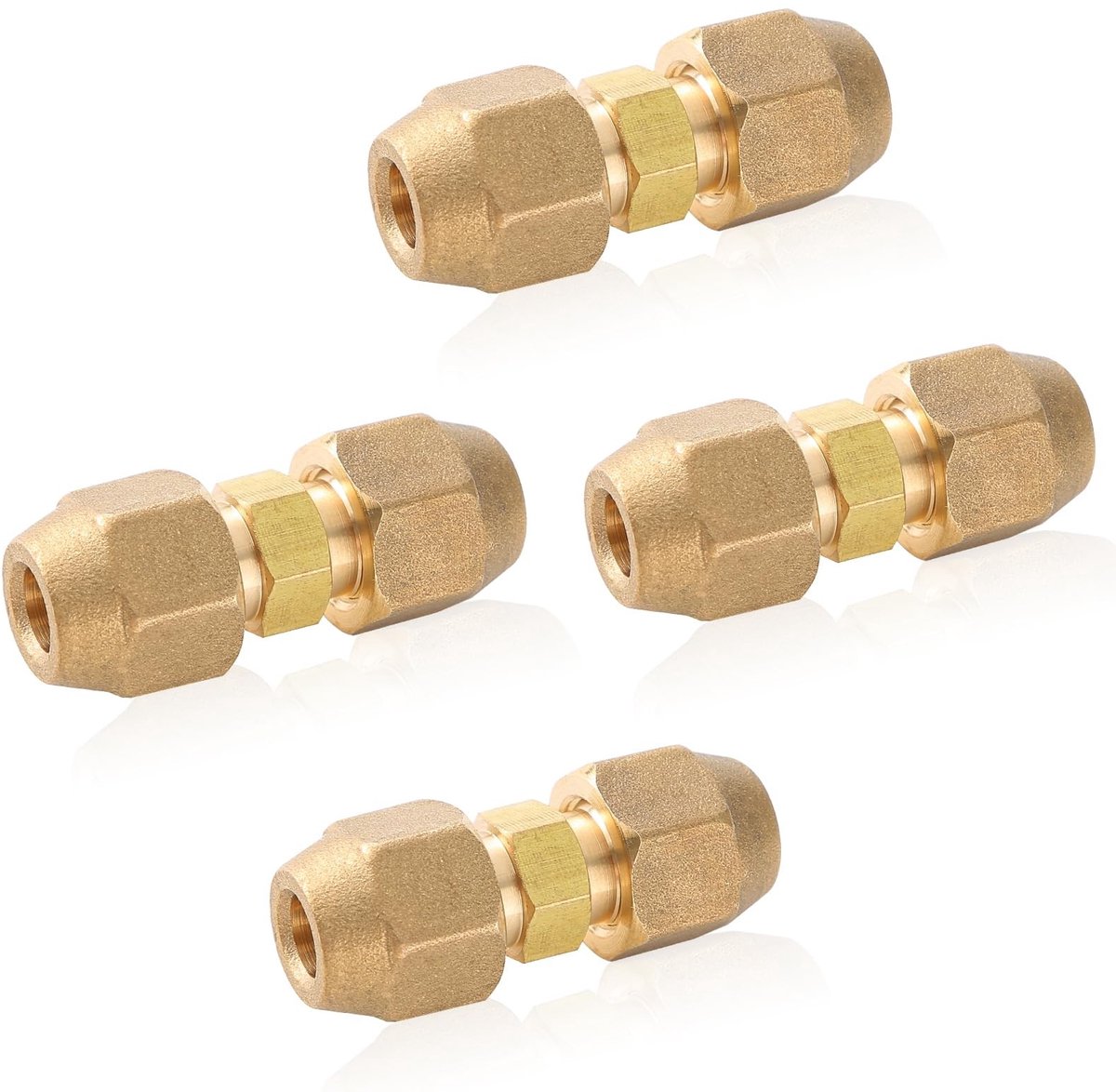 Dailygoods- Klimaatverbindingnippel 1/4 inch - Dubbele Nippel - Koppeling Slang - Schroefdraad Airconditioning Connector - Messing - Corrosiebestendig