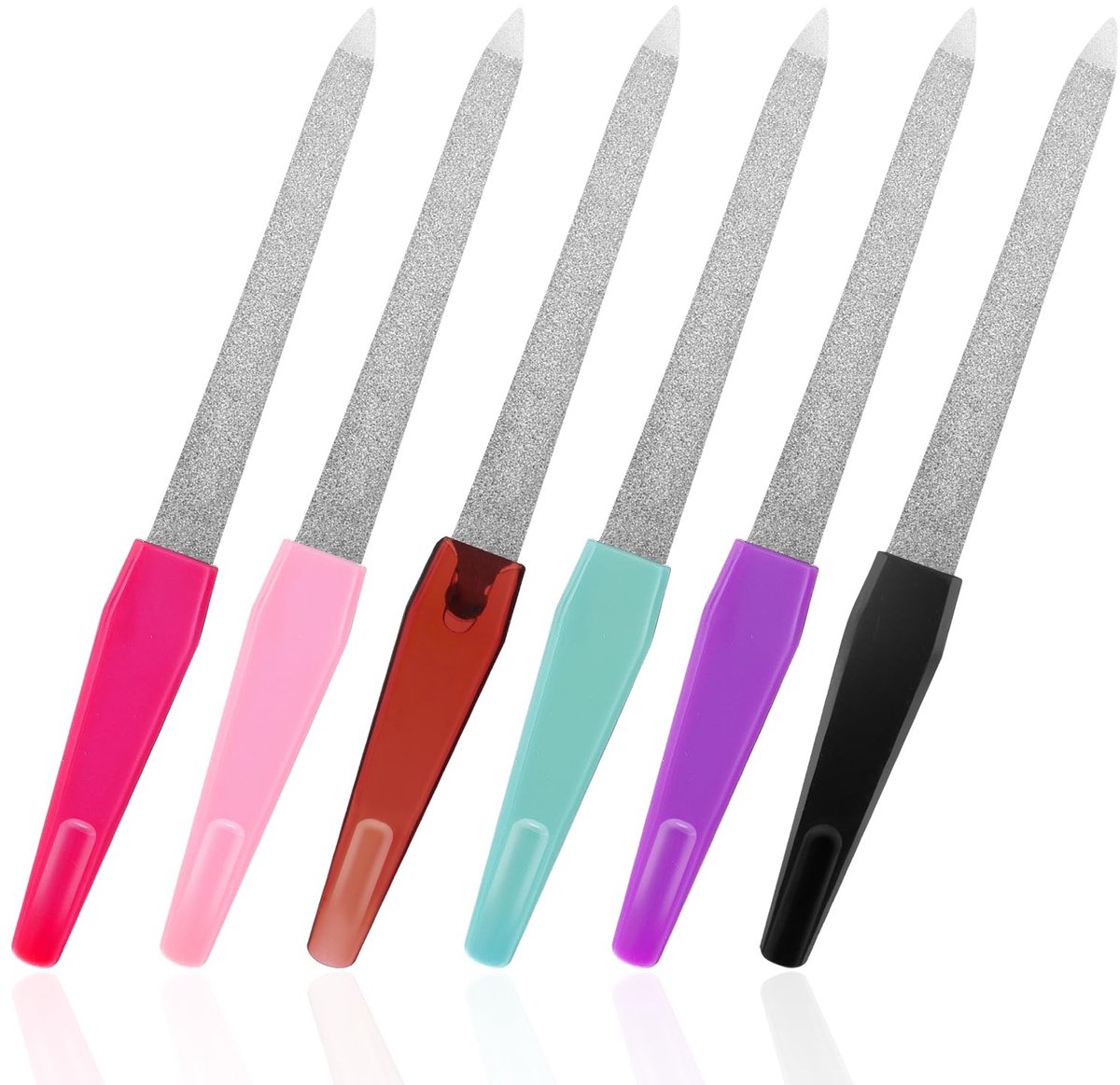 Dailygoods - Professionele Vijlenset van 6 Stuks - Metalen Nagelvijlen met Antislip Handvat
