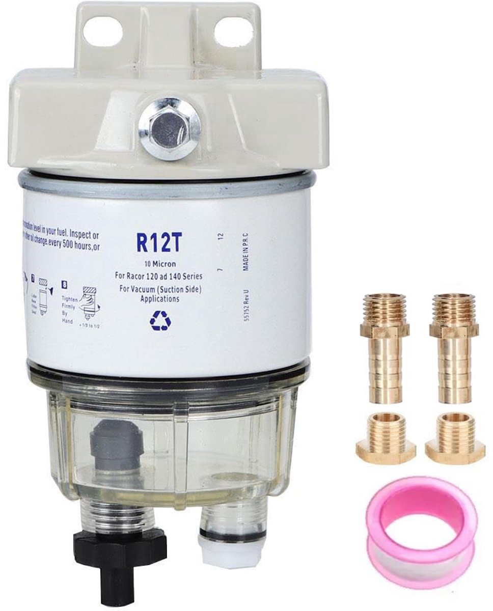 Dailygoods - R12T Boot Brandstoffilter - Marine Rotatie Brandstof Water Separator 30Gph