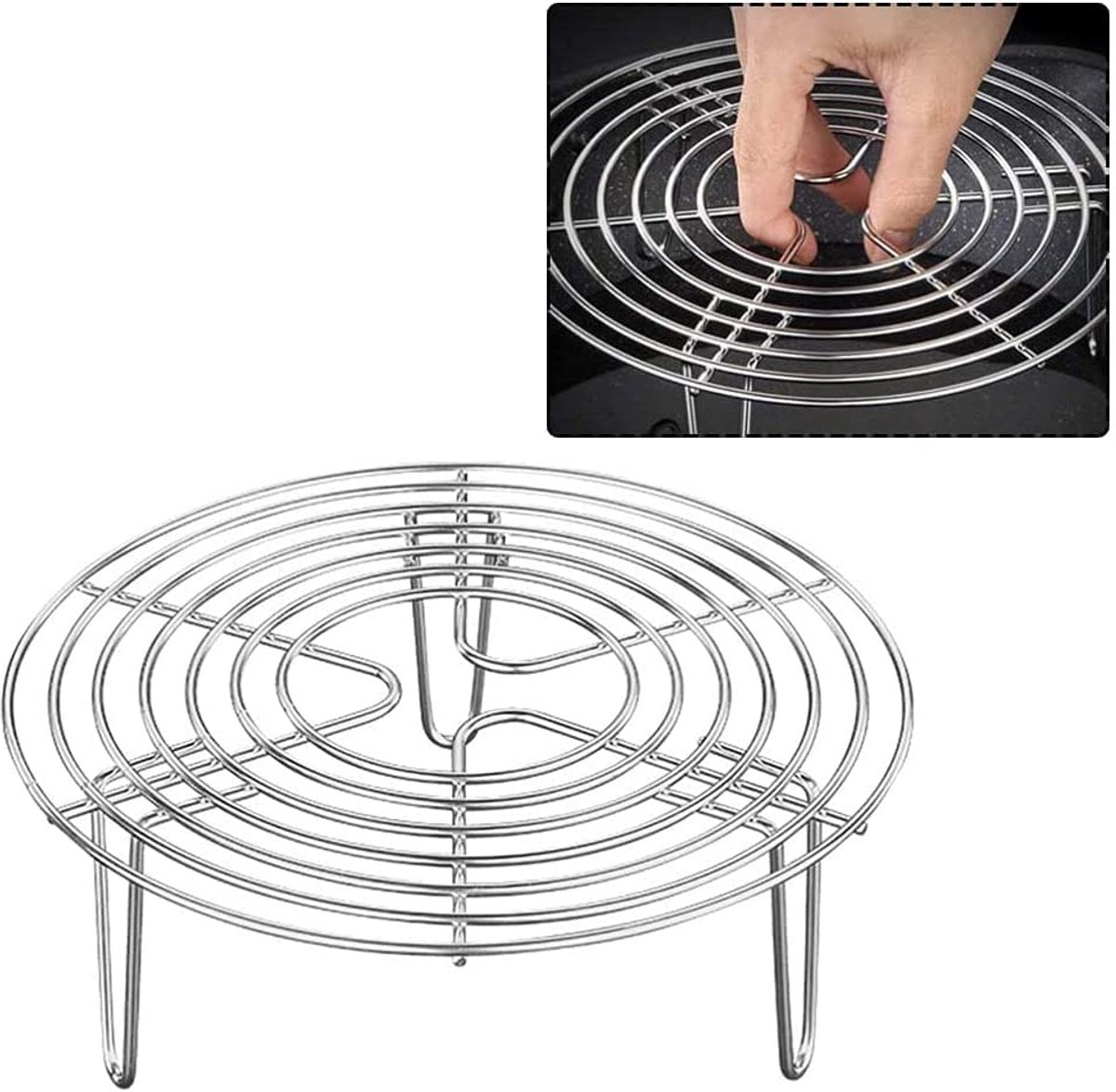 Dailygoods - Ronde Stoomkoker van Roestvrij Staal met Koelrek