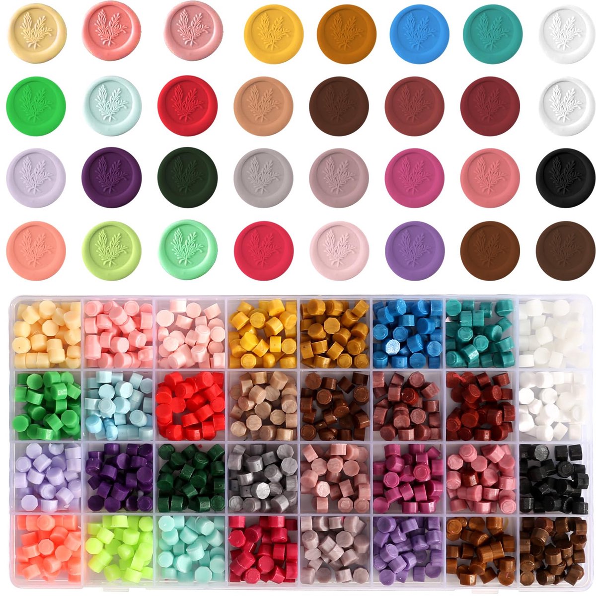 Dailygoods - Zegelwasset 1200 stuks - 32 kleuren voor uitnodigingen en kaarten