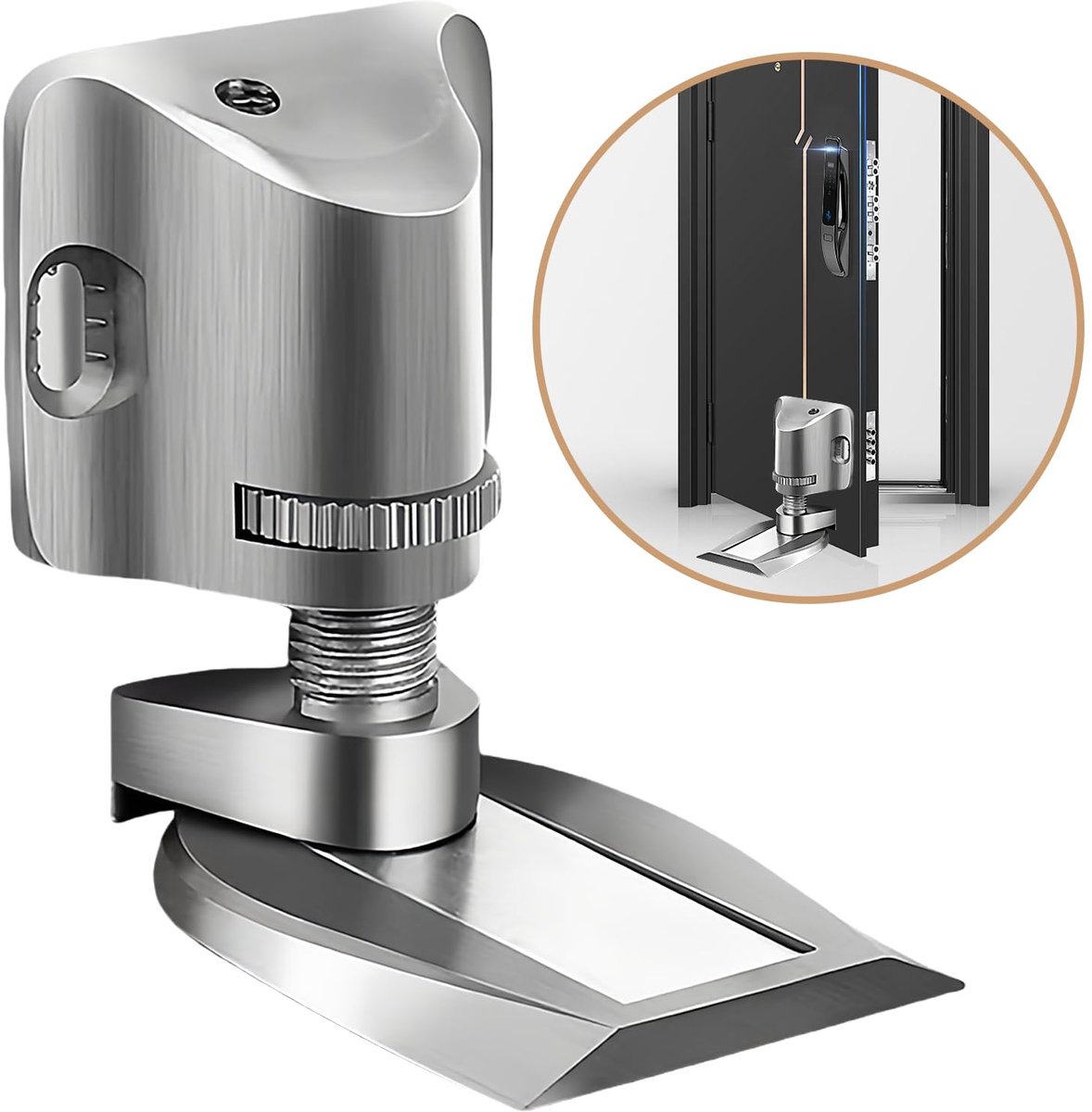 Dailygoods - Magnetische Deurstopper Verstelbaar en Zelfklevend in Zilver