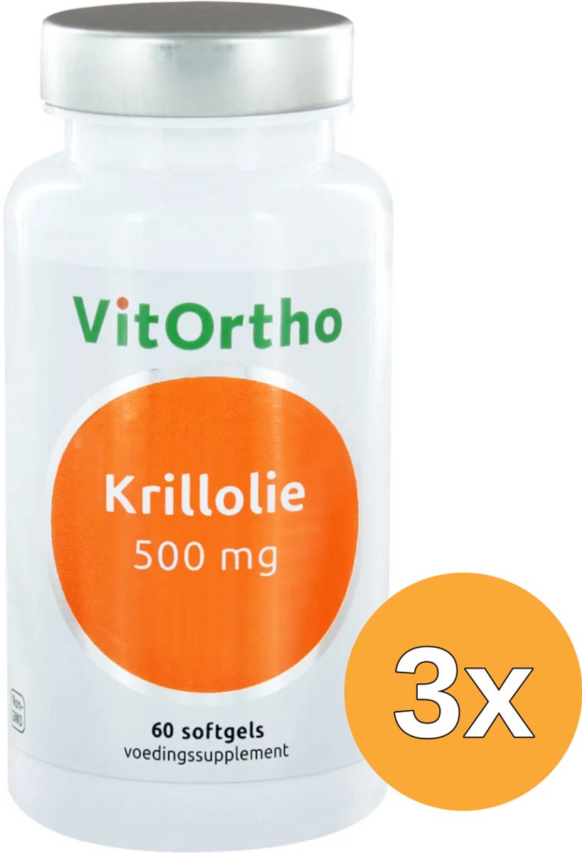 3x Vitortho Krillolie 500 Mg (60 softgels)