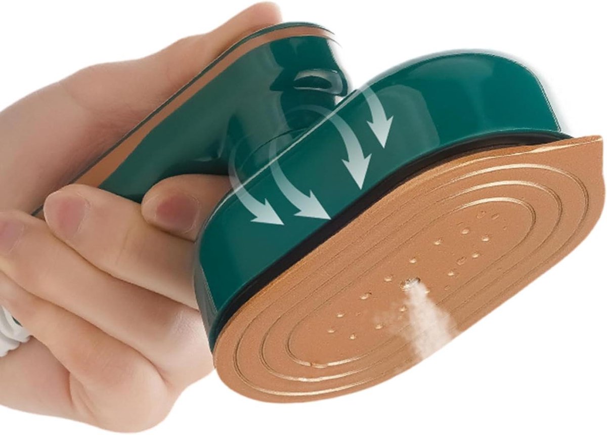 Mini Stoomstrijkijzer - Handstrijkijzer Reis - Kreukels Verwijderen - Dubbele Natte Functie - 15 cm Lengte - Zwart