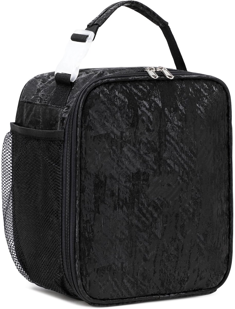 Dailygoods - Kimwadalh Lunch Bag voor Meisjes - Geïsoleerde Snacktas met Rits, Grijs/Zilver/Zwart