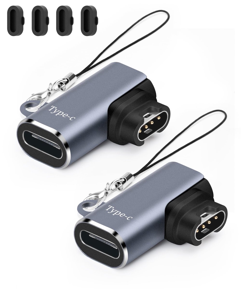 Dailygoods- Horloge-oplaadadapter USB Type-C - Oplaadkabel - Compatibel met Garmin - Ultracompact ontwerp - Hoogwaardige aluminiumlegering - Veilig opladen